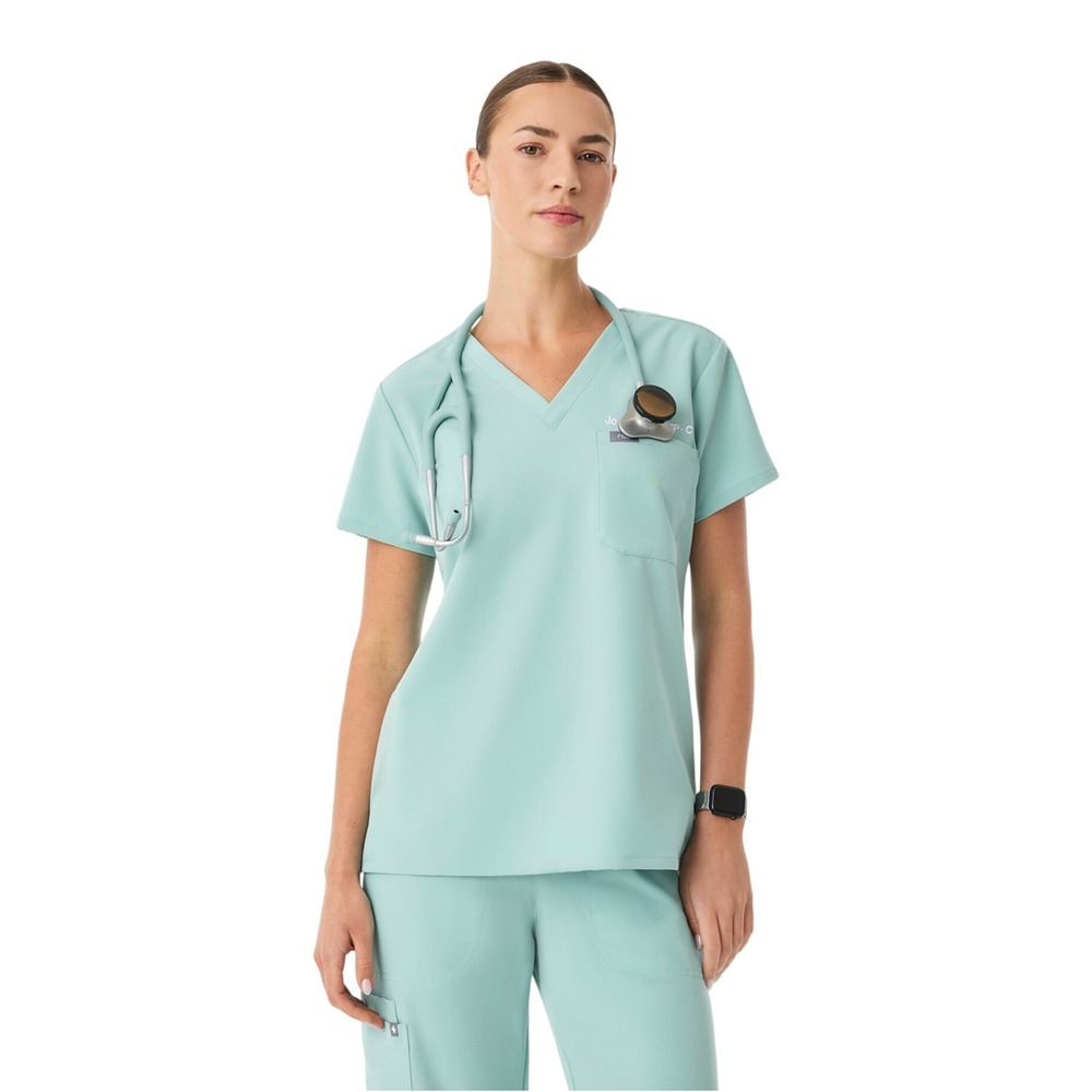 Figs Technical Collection Casma V-Neck Scrub Top Teal Green XS